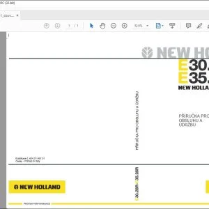 New Holland E30.2SR - E35.2SR PŘÍRUČKA PRO OBSLUHU A ÚDRŽBU ČESKY 604.21.467.01 - PDF DOWNLOAD (Czech)