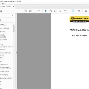 New Holland E33C Verze se stříškou PŘÍRUČKA OBSLUHY - PDF DOWNLOAD (Czech)