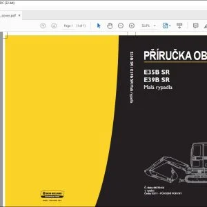 New Holland E35B SR E39B SR Malá rypadla PŘÍRUČKA OBSLUHY 84372416 - PDF DOWNLOAD (Czech)