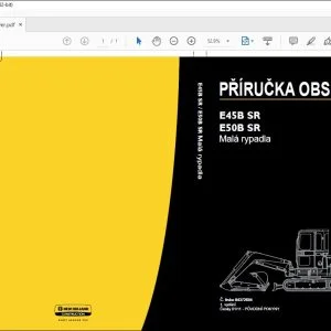 New Holland E45B SR E50B SR Malá rypadla PŘÍRUČKA OBSLUHY 84372604 - PDF DOWNLOAD (Czech)