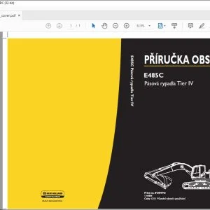 New Holland E485C Pásová rypadla Tier IV PŘÍRUČKA OBSLUHY 84384943 - PDF DOWNLOAD (Czech)