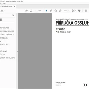 New Holland E75CSR Midi Pásový bagr PŘÍRUČKA OBSLUHY 47516701 - PDF DOWNLOAD (Czech)