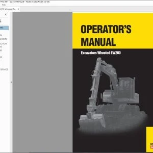 New Holland Excavators Wheeled EW200 Ooperator's Manual - PDF DOWNLOAD