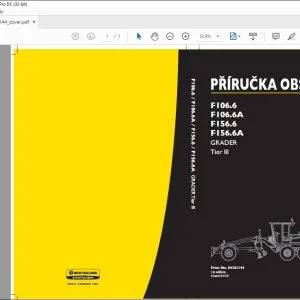 New Holland F106.6 F106.6A F156.6 F156.6A GRADER Tier III PRIRUCKA OBSLUHY 84282144 - PDF DOWNLOAD (Czech)