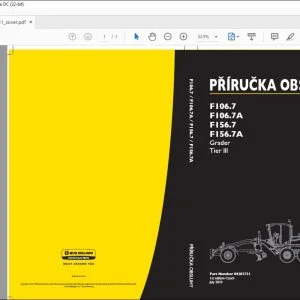 New Holland F106.7 F106.7A F156.7 F156.7A Grader Tier III PRIRUCKA OBSLUHY 84282731- PDF DOWNLOAD (Czech)