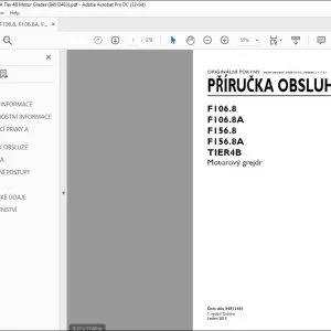 New Holland F106.8 F106.8A F156.8 F156.8A TIER4B Motorový grejdr PRÍRUCKA OBSLUHY 84512483 - PDF DOWNLOAD (Czech)