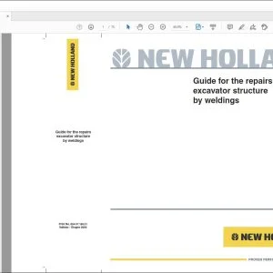 New Holland Guide for the repairs Excavator structure by weldings Manual 604.07.189.01 - PDF DOWNLOAD