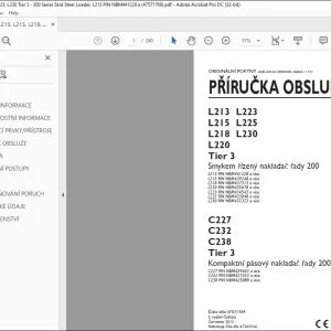 New Holland L213 L215 L218 L220 L223 L225 L230 Tier 3 - 200 Series Skid Steer Loader L213 PŘÍRUČKA OBSLUHY 47571769 - PDF DOWNLOAD (Czech)