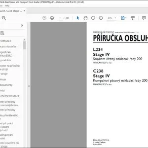 New Holland L234 Stage IV Smykem řízený nakladač řady 200  C238 Stage IV Kompaktní pásový nakladač řady 200 PŘÍRUČKA OBSLUHY 47929216 - PDF DOWNLOAD (Czech)
