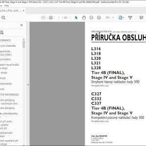 New Holland L316 L318 L320 L321 L328 Tier 4B Final Stage IV and Stage V 300 Series SSL C327 C332 C337 Tier 4B Final Stage IV PŘÍRUČKA OBSLUHY 90428749 - PDF DOWNLOAD (Czech)