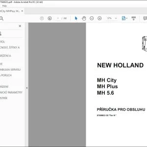 New Holland MH City MH Plus MH 5.6 PRÍRUCKA PRO OBSLUHU 87588023 - PDF DOWNLOAD (Czech)