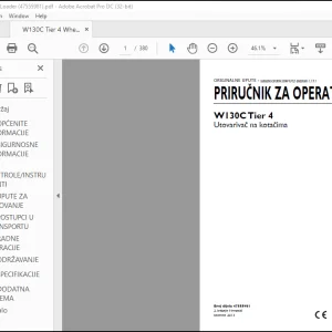 New Holland W130C Tier 4 Utovarivac na kotacima PRIRUCNIK ZA OPERATERA (47555981) - PDF DOWNLOAD (Croatian)