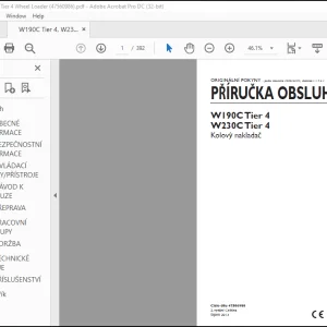 New Holland W190C Tier 4 W230C Tier 4 Kolovy nakladac PRÍRUCKA OBSLUHY (47560986) - PDF DOWNLOAD (Czech)   