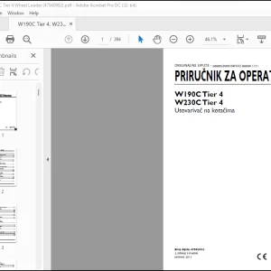 New Holland W190C Tier 4 W230C Tier 4 Utovarivac na kotacima PRIRUCNIK ZA OPERATERA (47560992)- PDF DOWNLOAD (Croatian)