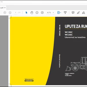 New Holland W190C W230C UPUTE ZA RUKOVANJE Manual (84492234) - PDF DOWNLOAD (Croatian)