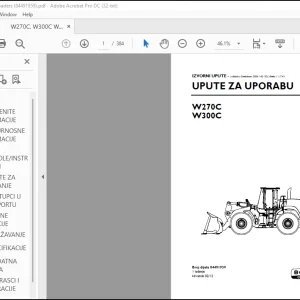 New Holland W270C W300C UPUTE ZA UPORABU (84491959)- PDF DOWNLOAD (Croatian)