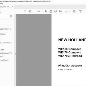 New Holland WE150 Compact WE170 Compact WE170C Railroad PRÍRUCKA OBSLUHY 87738404 - PDF DOWNLOAD (Czech)