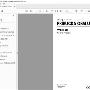 New Holland WE150B Kolová rypadla PRÍRUCKA OBSLUHY 47485150 - PDF DOWNLOAD (Czech)