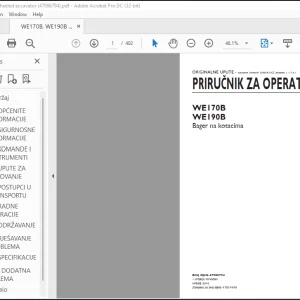 New Holland WE170B WE190B Bager na kotacima PRIRUCNIK ZA OPERATERA 47986794 - PDF DOWNLOAD (Croatian)