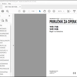 New Holland WE170B WE190B Bager na kotacima PRIRUCNIK ZA OPERATERA 84310320 - PDF DOWNLOAD (Croatian)
