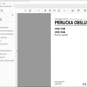 New Holland WE170B WE190B Kolová rypadla PŘÍRUČKA OBSLUHY 84310273 - PDF DOWNLOAD (Czech)