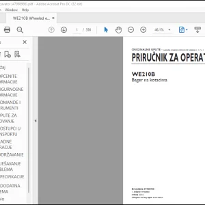 New Holland WE210B Bager na kotacima PRIRUCNIK ZA OPERATERA 47986966 - PDF DOWNLOAD (Croatian)