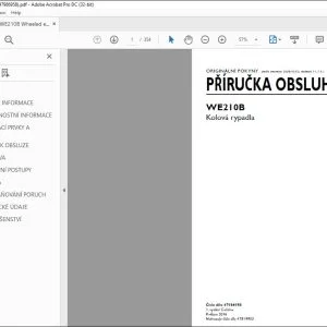 New Holland WE210B Kolová rypadla PŘÍRUČKA OBSLUHY 47986958 - PDF DOWNLOAD (Czech)