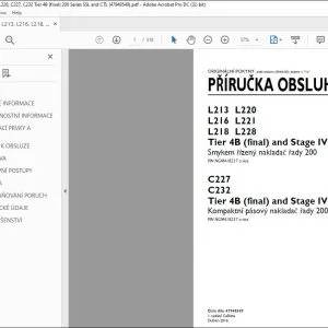 New HollandL213, L216, L218, L220, L221, L228, C227, C232 Tier 4B (final) 200 Series SSL and CTL PŘÍRUČKA OBSLUHY 47948549 - PDF DOWNLOAD (Czech)