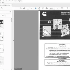 Sany Cummins QSB4.5 & QSB6.7 Engine Owners Manual - PDF DOWNLOAD