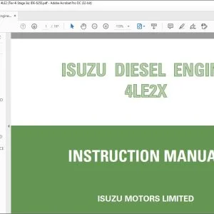Sany ISUZU DIESEL ENGINE 4LE2X INSTRUCTION MANUAL - PDF DOWNLOAD