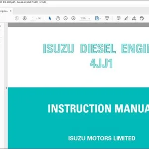 Sany Isuzu Diesel Engine 4JJ1 Instruction Manual IDE-6230 - PDF DOWNLOAD
