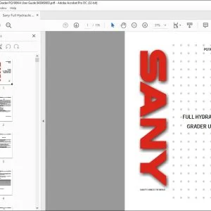 Sany PQ190IIIA FULL HYDRAULIC MOTOR GRADER USER’S GUIDE Manual - PDF DOWNLOAD