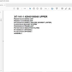 Tadano Crane AT-141-1 42043100048 UPPER Spare Parts Manual- PDF DOWNLOAD