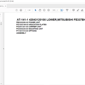 Tadano AT-141-1 42043120100 LOWER,MITSUBISHI FE337BHZ Spare Parts Manual - PDF DOWNLOAD