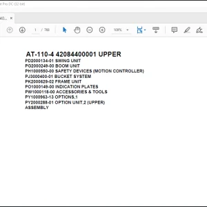 Tadano Crane AT 110 4 42084400001 UPPER Spare Parts Catalog Manual - PDF DOWNLOAD