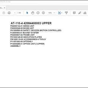 Tadano Crane AT 110 4 42084400003 UPPER Spare Parts Catalog Manual  - PDF DOWNLOA