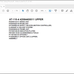 Tadano Crane AT 110 4 42084400011 UPPER Spare Parts Catalog Manual - PDF DOWNLOAD
