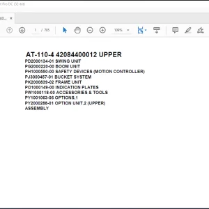 Tadano Crane AT 110 4 42084400012 UPPER Spare Parts Catalog Manual  - PDF DOWNLOAD