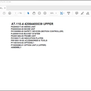 Tadano Crane AT-110-4 42084400039 UPPER Spare Parts Catalog Manual - PDF DOWNLOAD