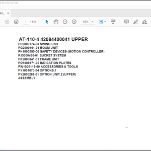 Tadano Crane AT-110-4 42084400041 UPPER Spare Parts Catalog Manual - PDF DOWNLOAD
