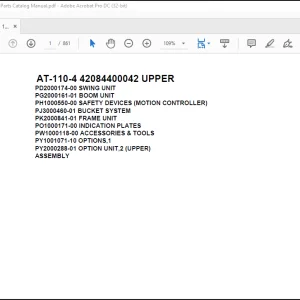 Tadano Crane AT 110 4 42084400042 UPPER Spare Parts Catalog Manual - PDF DOWNLOAD
