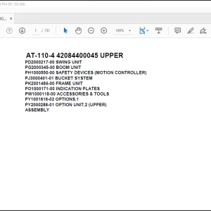 Tadano Crane AT-110-4 42084400045 UPPER Spare Parts Catalog Manual - PDF DOWNLOAD