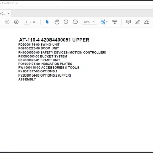 Tadano Crane AT-110-4 42084400051 UPPER Spare Parts Catalog Manual - PDF DOWNLOAD