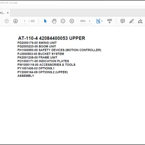 Tadano Crane AT-110-4 42084400053 UPPER Spare Parts Catalog Manual - PDF DOWNLOAD