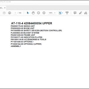 Tadano Crane AT 110 4 42084400054 UPPER Spare Parts Catalog Manual - PDF DOWNLOAD