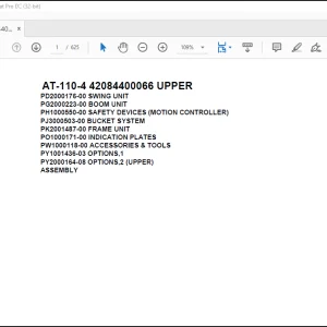 Tadano Crane AT-110-4 42084400066 UPPER Spare Parts Catalog Manual - PDF DOWNLOAD