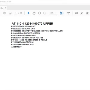Tadano Crane AT 110 4 42084400072 UPPER Spare Parts Catalog Manual - PDF DOWNLOAD