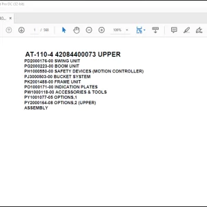 Tadano Crane AT 110 4 42084400073 UPPER Spare Parts Catalog Manual - PDF DOWNLOAD