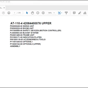 Tadano Crane AT 110 4 42084400076 UPPER Spare Parts Catalog Manual - PDF DOWNLOAD
