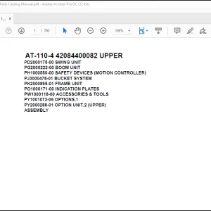 Tadano Crane AT 110 4 42084400082 UPPER Spare Parts Catalog Manual - PDF DOWNLOAD